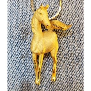 Horse pendant necklace vintage - 18 inch